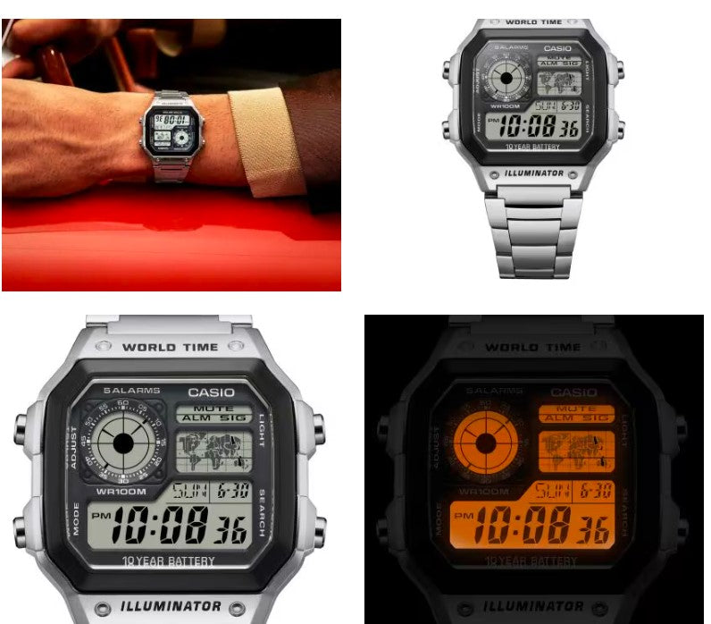 Montre Casio en silver water resistance