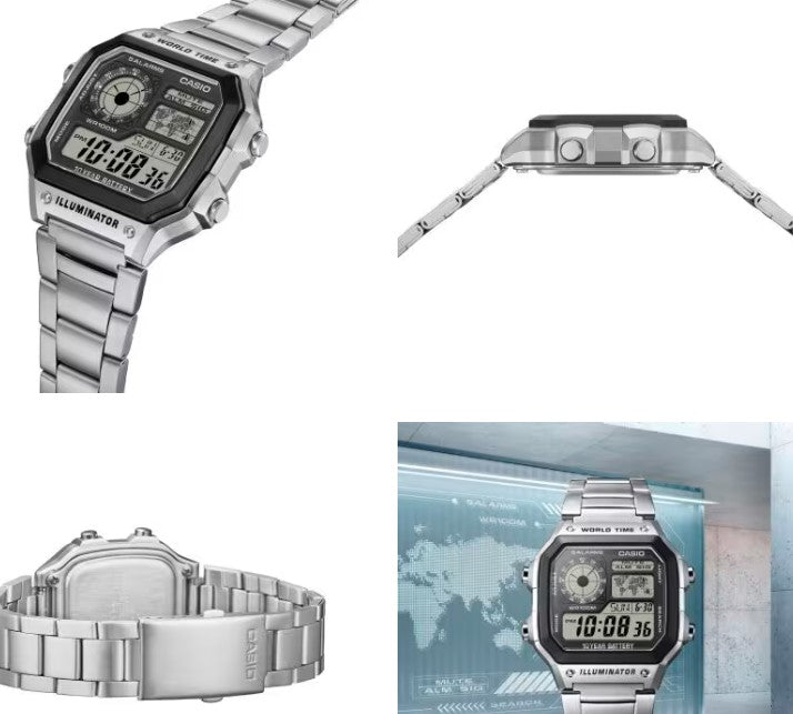 Montre Casio en silver water resistance
